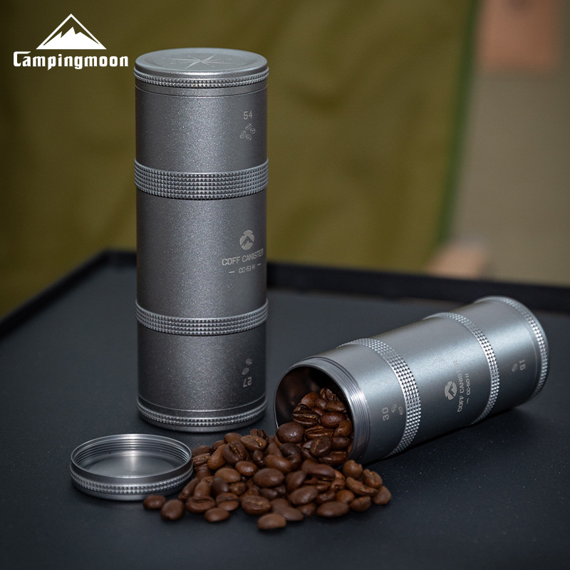Coffee Equipment For Camping - CAMPINGMOON 1 個コーヒー豆缶旅行保管密封缶粉末茶缶キャンプ用品アウトドア旅行必需品