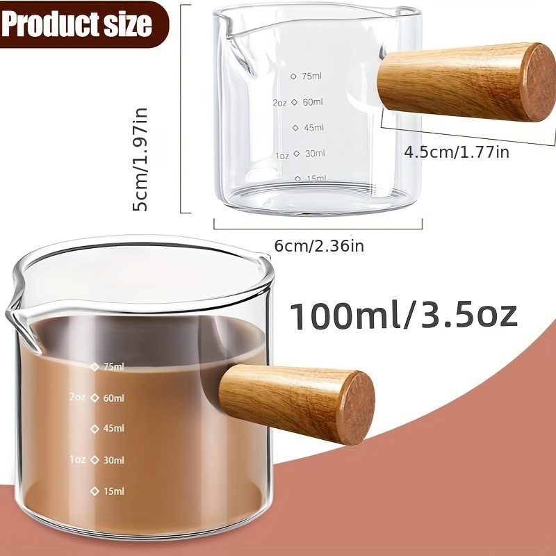 ダブルワイヤースパウト耐熱ガラス、測定カップ、ホウケイ酸ガラ - Espresso Shot Glass のレビューと価格