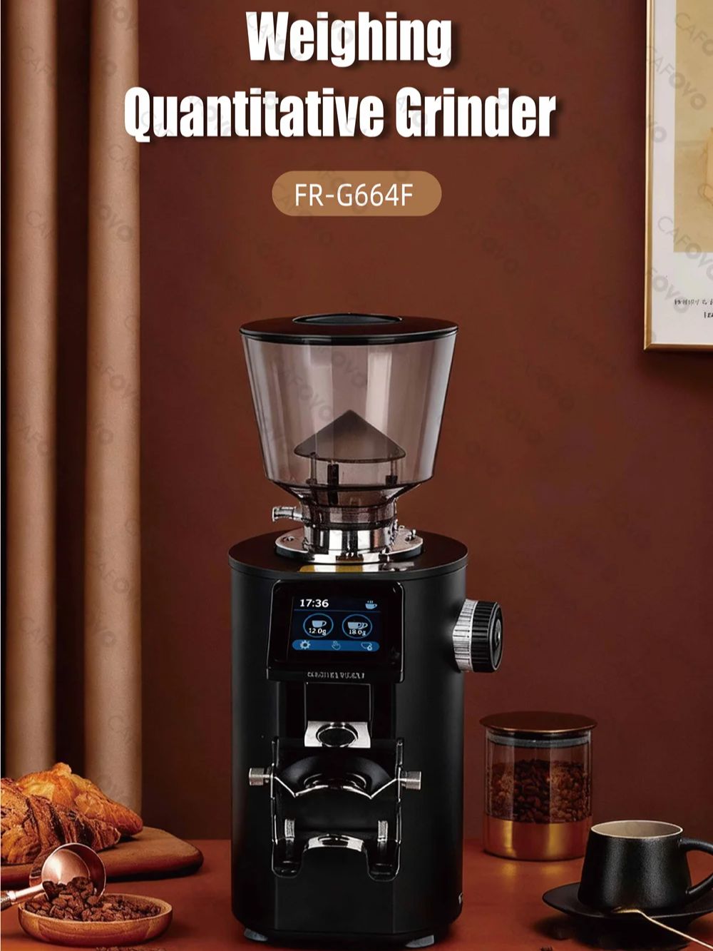 CAFOVO G664F プロフェッショナル計量式定量コーヒ - Coffee Grinder Burr Flat のレビューと価格