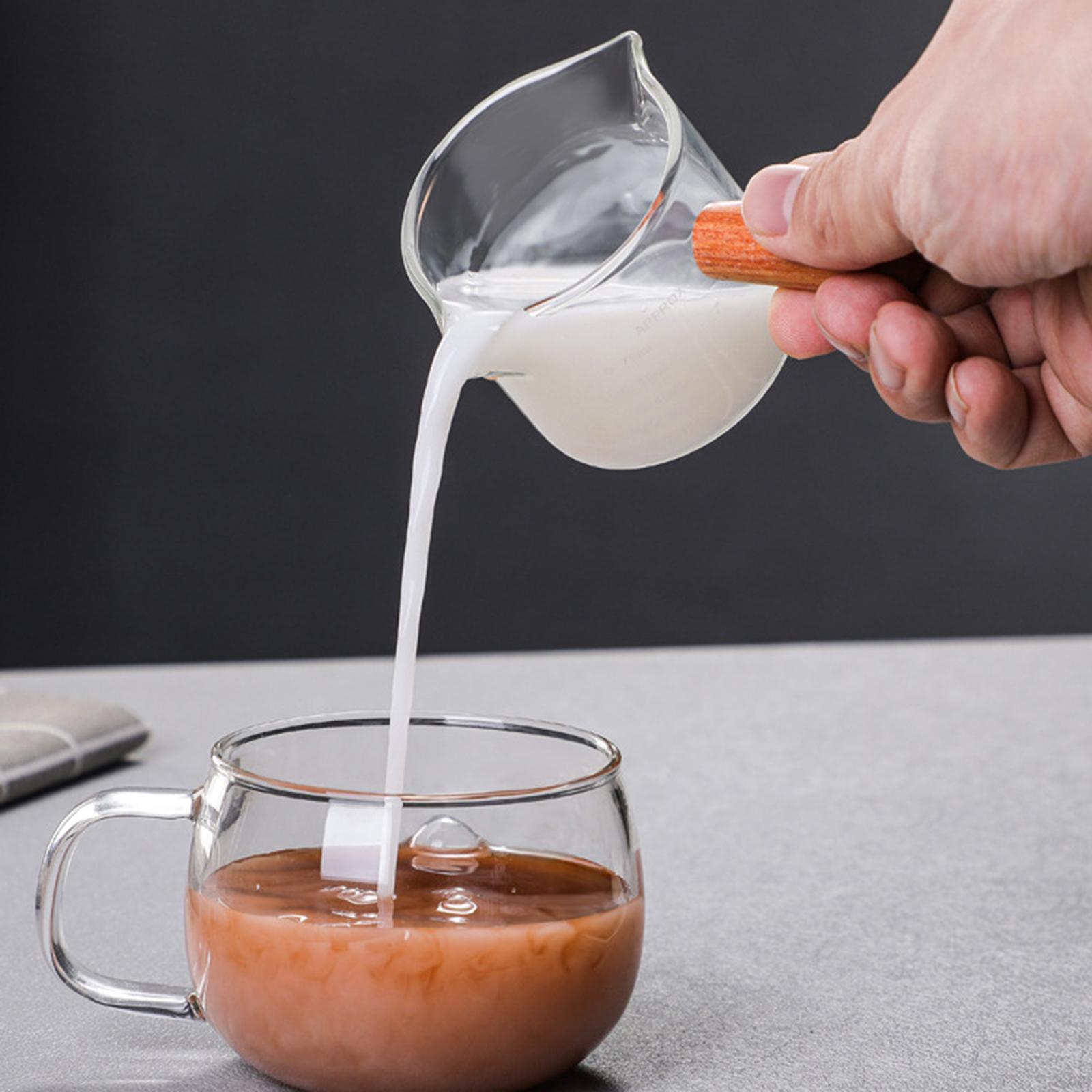 二重注ぎ口付きの計量カップ。透明な高ホウケイ酸ガラス製で、木 - Espresso Shot Glass のレビューと価格