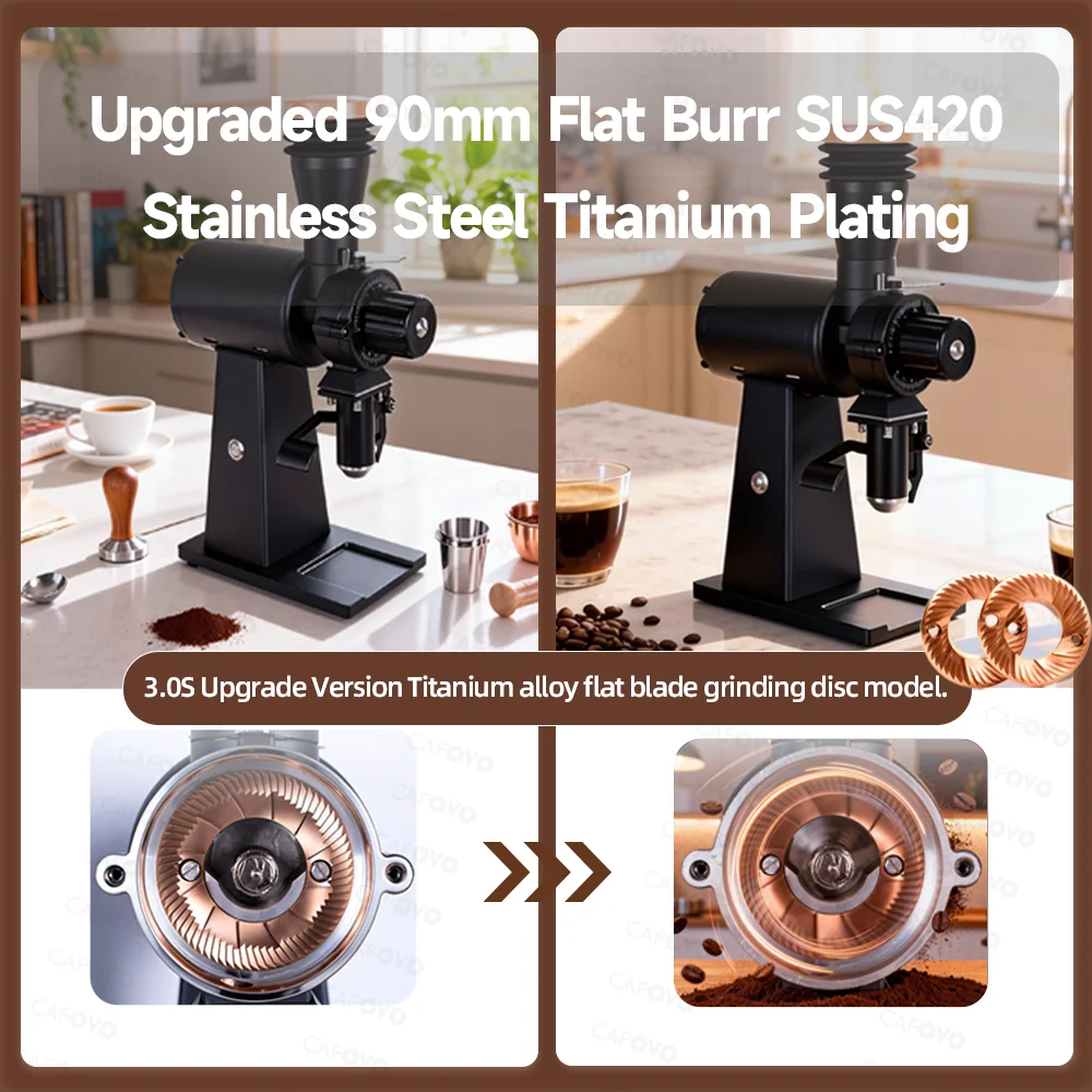 CAFOVO G290F ストレートドロップコーヒー豆グライ - Coffee Grinder Burr Flat のレビューと価格